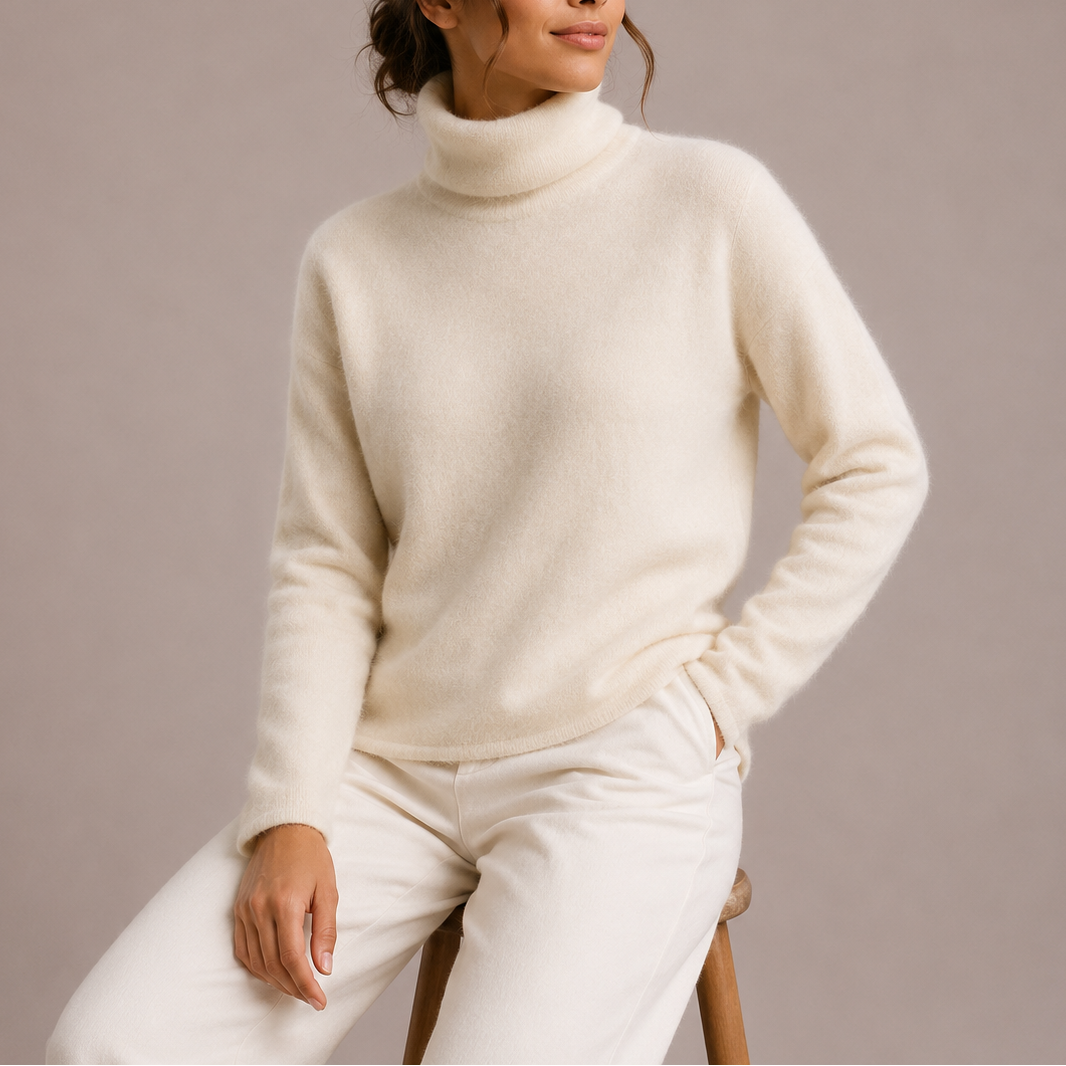Women's Classic Turtleneck Sweater – Soft Knit Jumper, Casual Wear, Office Style