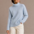 Women's Cable Knit Turtleneck Sweater – Chunky Jumper for Winter, Casual Wear