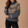 Women’s Fair Isle Turtleneck Jumper – Cosy Knit, Nordic Design, Winter Wear – Casual, Everyday