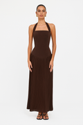 Pleated Maxi Dress – Halter, Occasion Gown for Weddings & Events