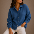 Women’s Knit Cardigan – Collared, Button-Up, Relaxed Fit – Casual, Everyday Wear