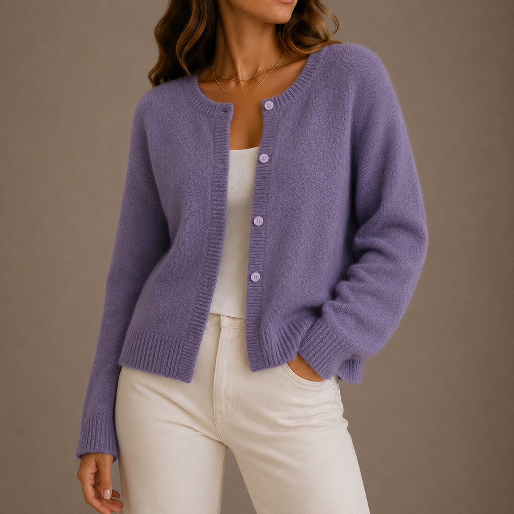 Women’s Knit Cardigan – Soft Button-Up, Long Sleeve – Casual, Everyday Wear