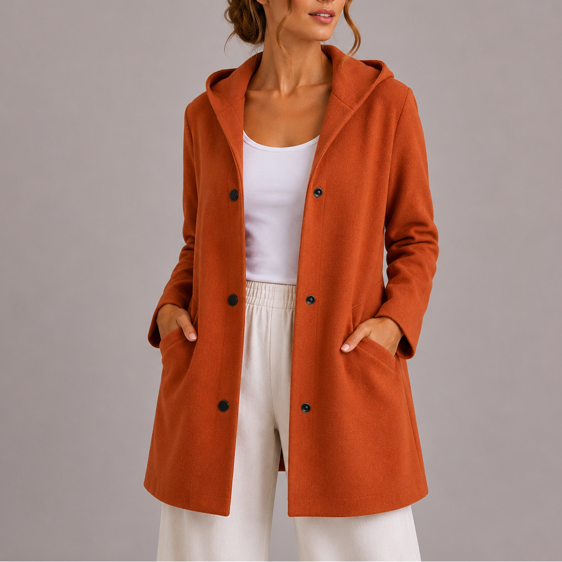 Women's Casual Hooded Jacket with Pockets – Everyday Wear, Relaxed Style