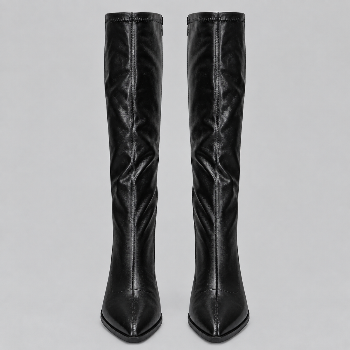 Women’s Pointed Toe Knee-High Boots with Chunky Block Heel