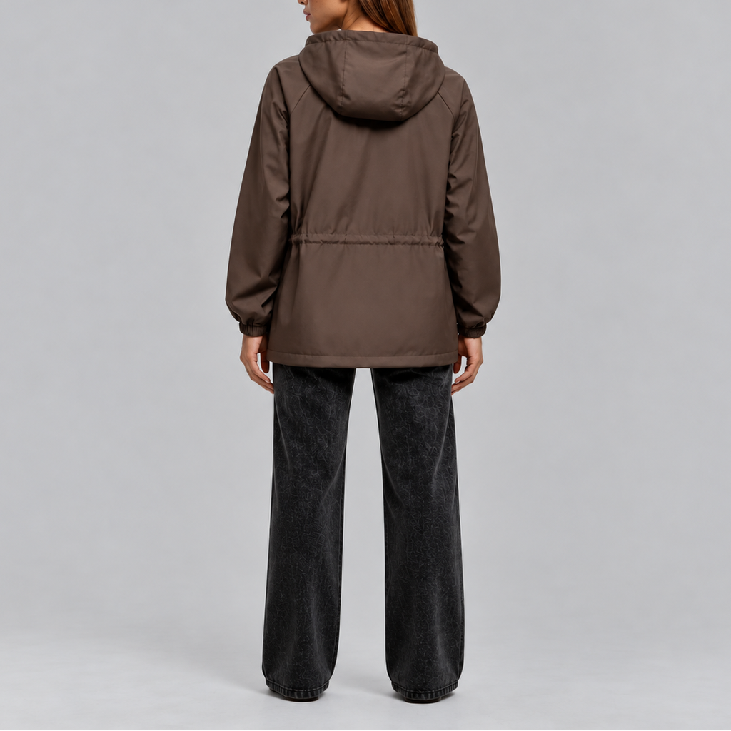 Women's Waterproof Hooded Jacket with Adjustable Drawstring – Outdoor, Travel