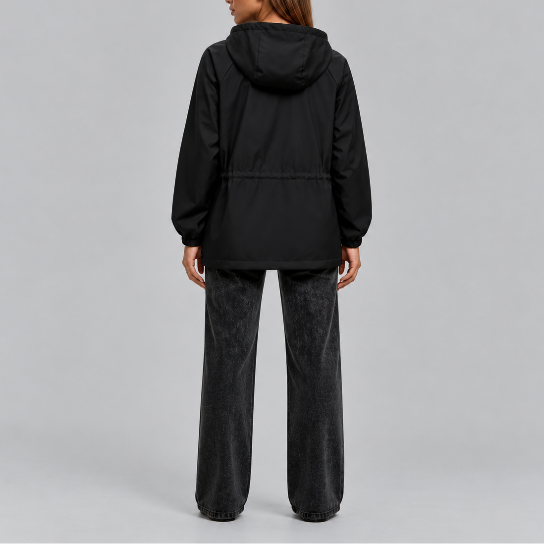 Women's Waterproof Hooded Jacket with Adjustable Drawstring – Outdoor, Travel