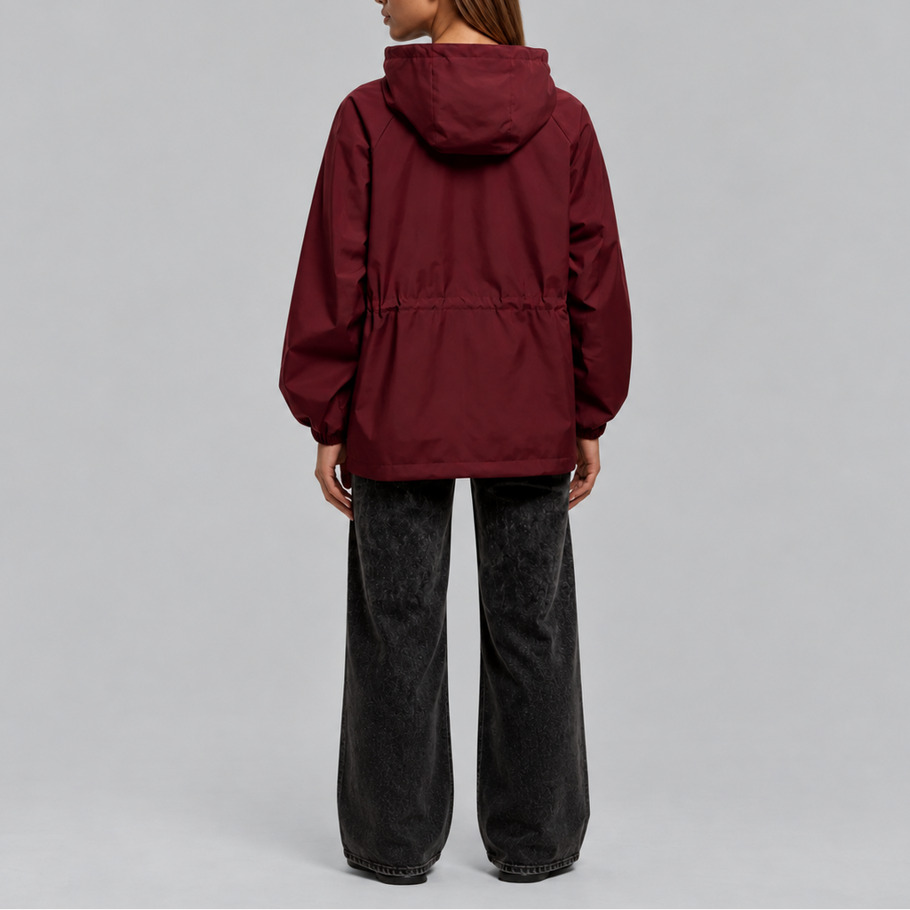 Women's Waterproof Hooded Jacket with Adjustable Drawstring – Outdoor, Travel