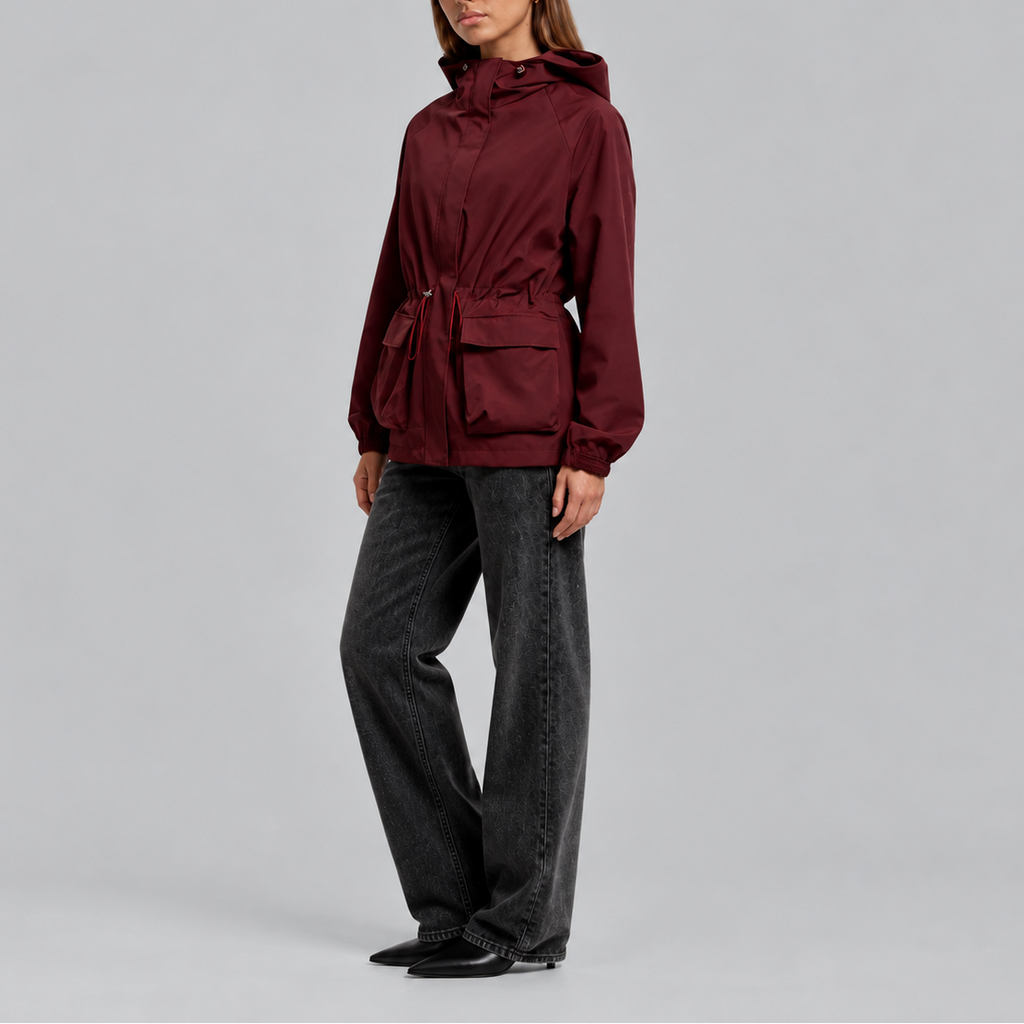 Women's Waterproof Hooded Jacket with Adjustable Drawstring – Outdoor, Travel