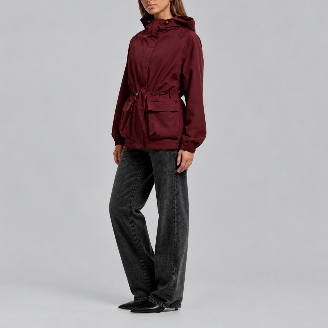 Women's Waterproof Hooded Jacket with Adjustable Drawstring – Outdoor, Travel