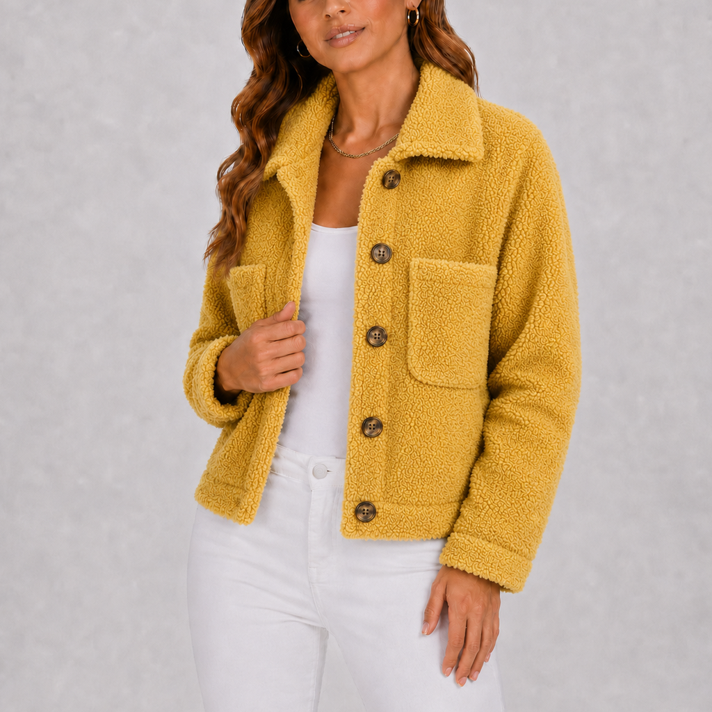 Women's Casual Knit Blazer Jacket with Pockets – Office, Everyday Wear