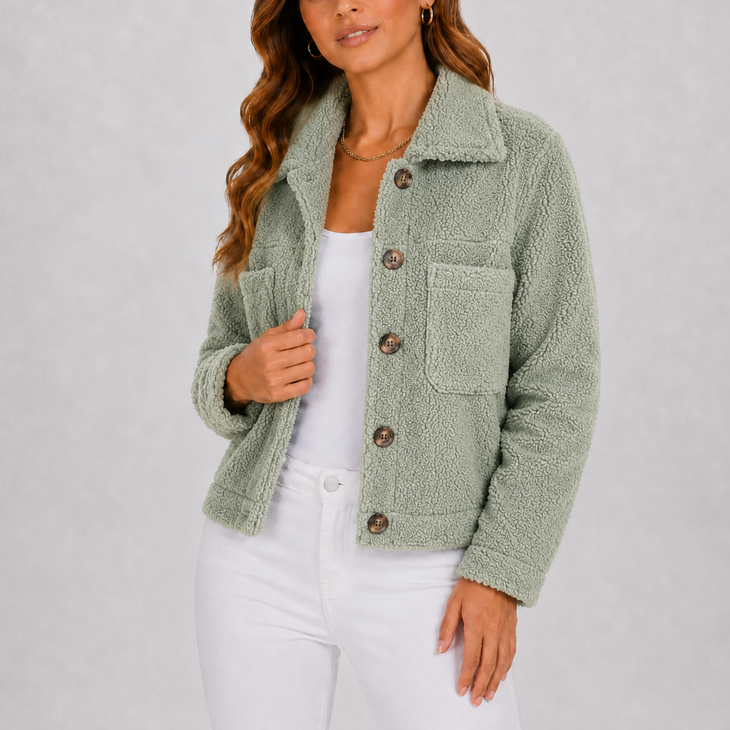 Women's Casual Knit Blazer Jacket with Pockets – Office, Everyday Wear
