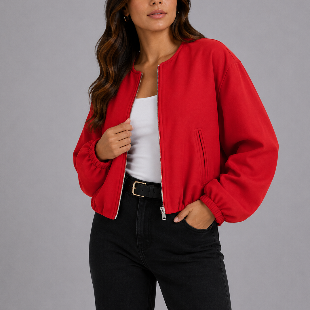 Women's Lightweight Bomber Jacket – Casual Wear, Everyday Style