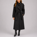 Women's Tailored Trench Coat with Waist Belt – Office, Casual Wear