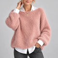 Women's Oversized Chunky Knit Jumper with Balloon Sleeves – Casual Wear, Autumn Fashion