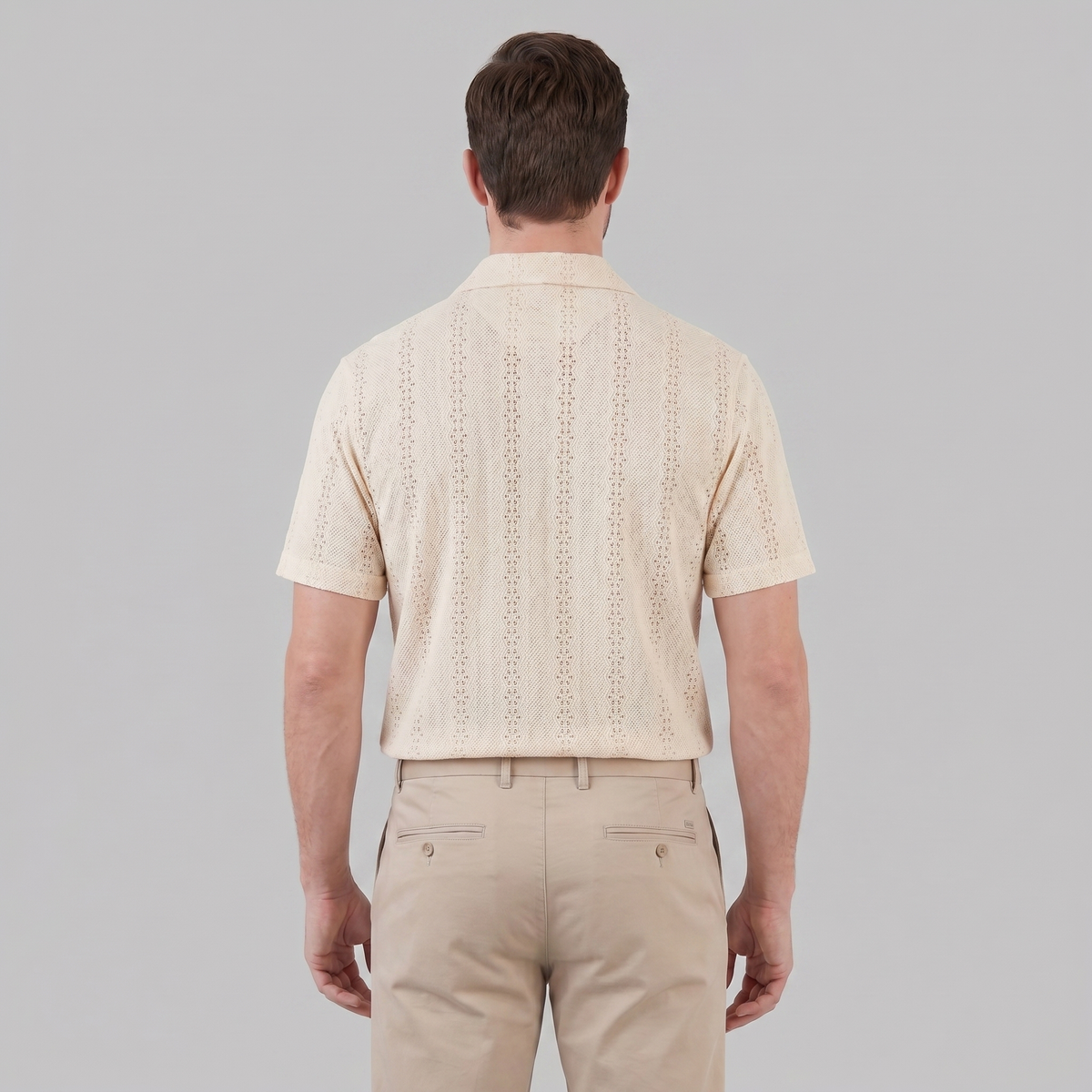 Cuban Collar Short-Sleeve Shirt for Men - Casual Cotton Summer Wear