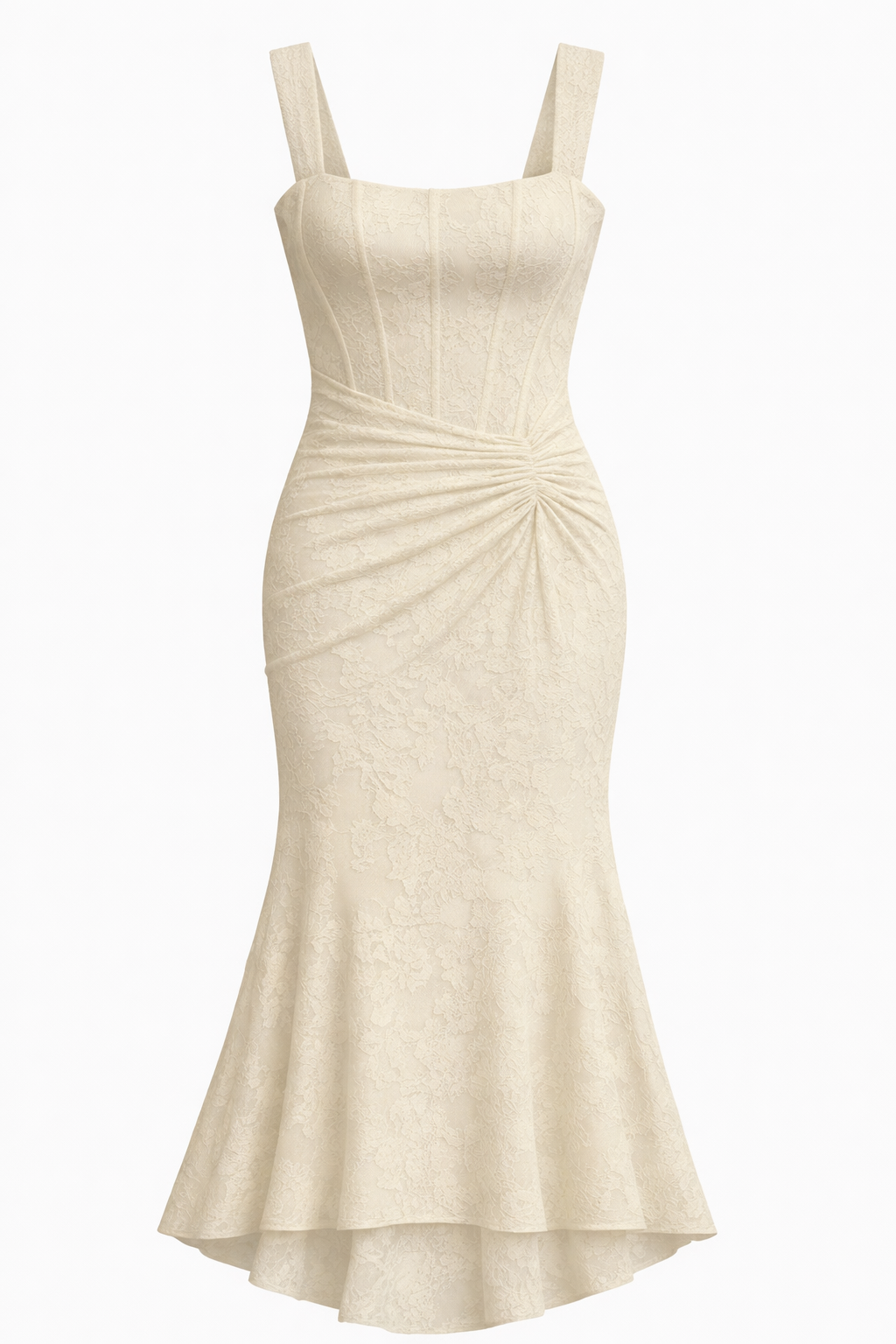 Luminous Neutral Satin Bias Cut Midi Dress Women UK – Elegant Evening Wear, Wedding Guest