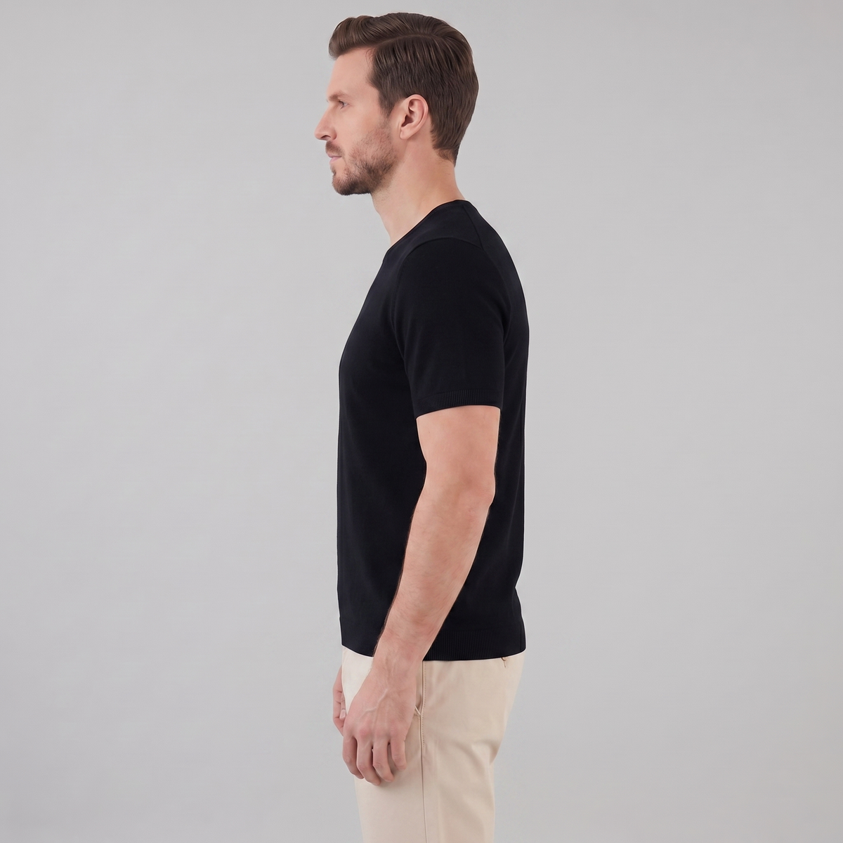 Elegant Short Sleeve T-Shirt for Men - Soft Cotton Casual Wear