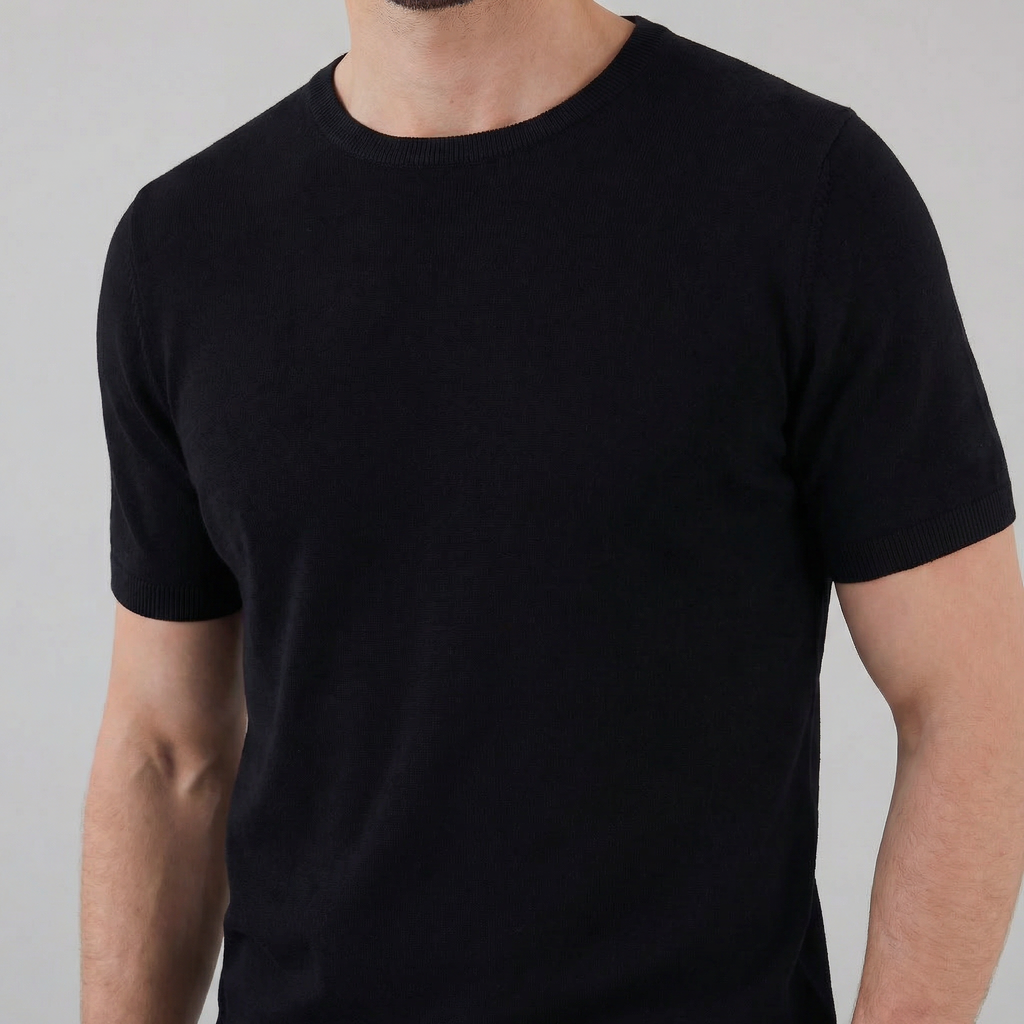Elegant Short Sleeve T-Shirt for Men - Soft Cotton Casual Wear