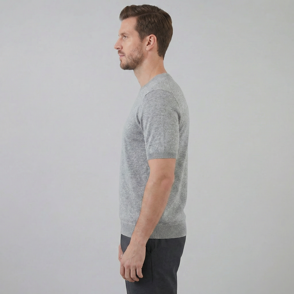 Elegant Short Sleeve T-Shirt for Men - Soft Cotton Casual Wear