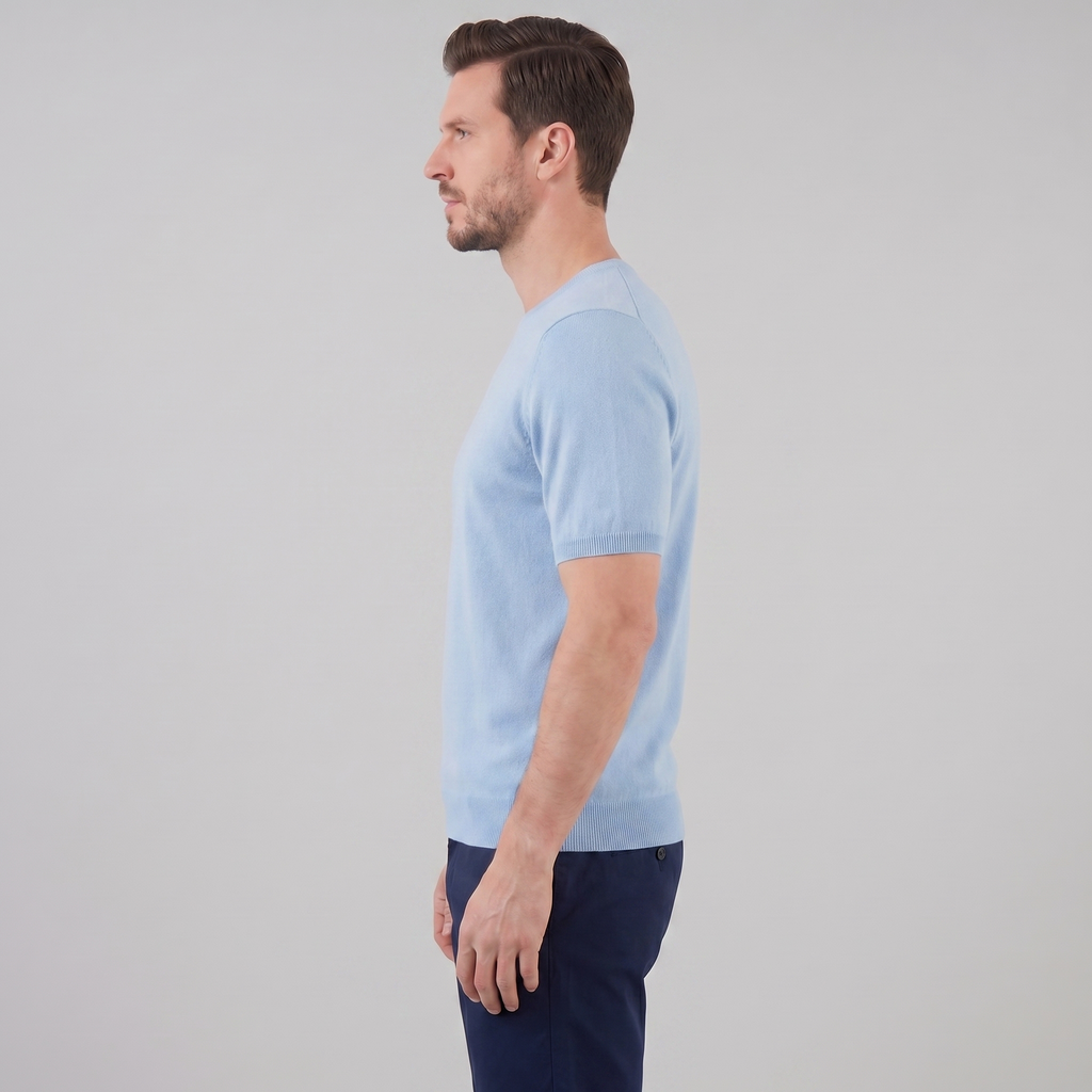 Elegant Short Sleeve T-Shirt for Men - Soft Cotton Casual Wear