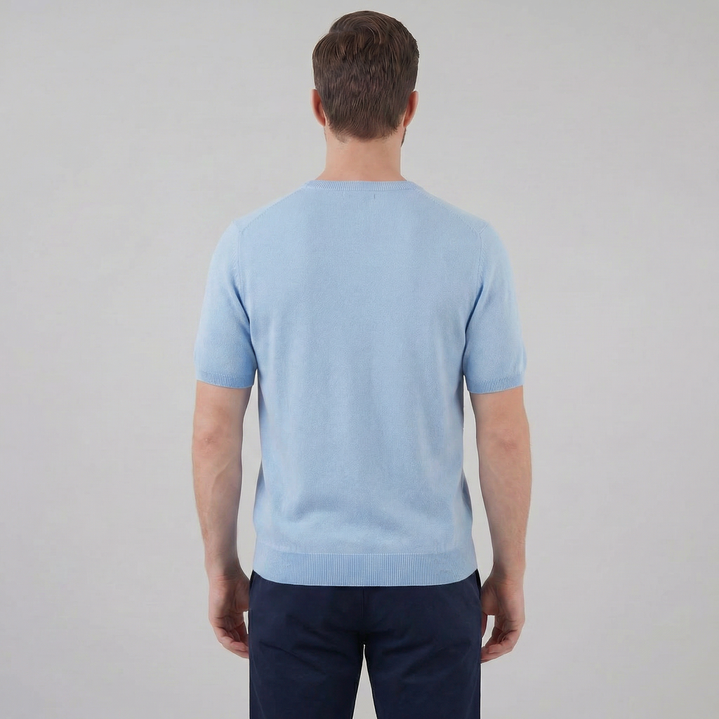 Elegant Short Sleeve T-Shirt for Men - Soft Cotton Casual Wear