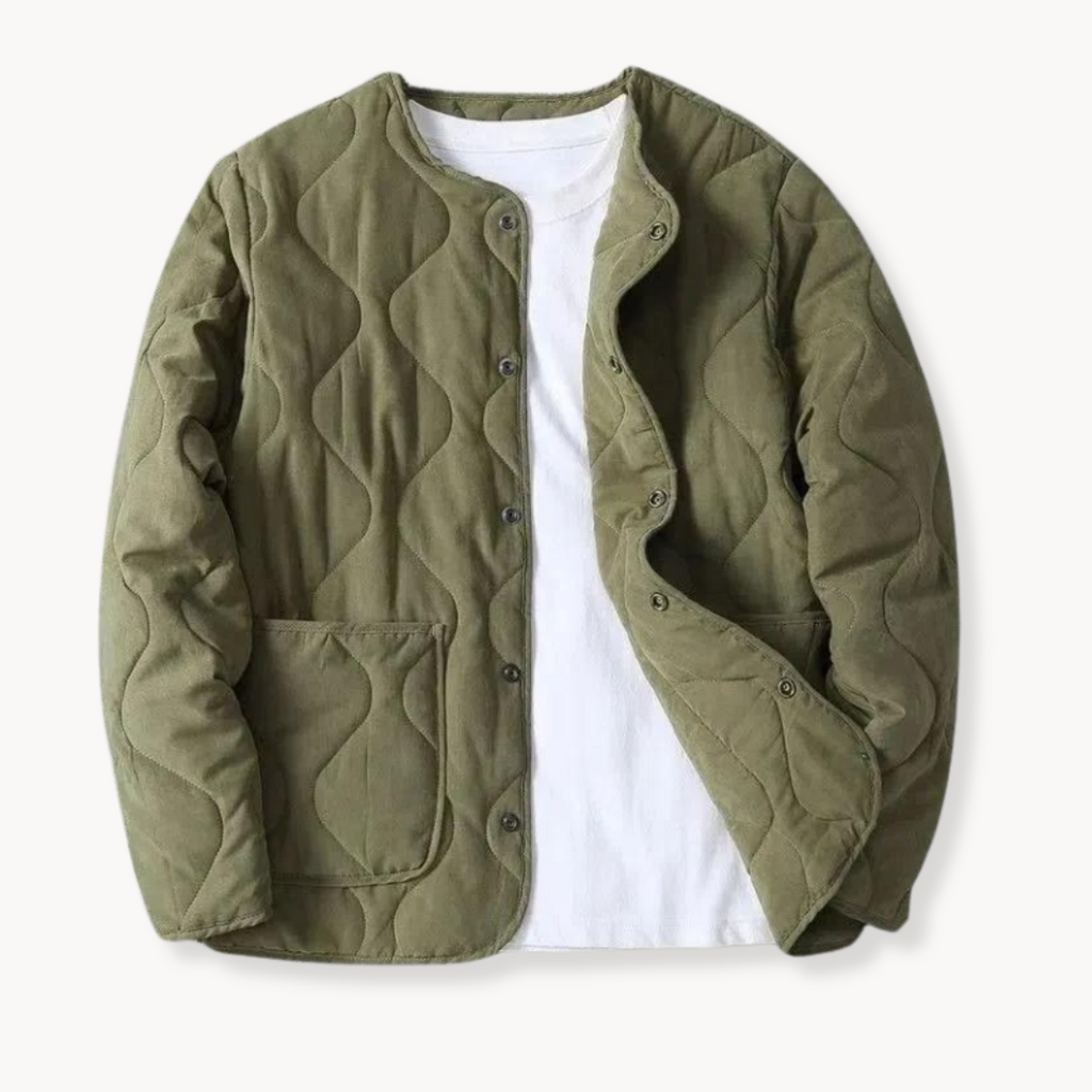 Quilted Jacket in Olive Green or Mustard – Casual Layering, Outdoor Wear
