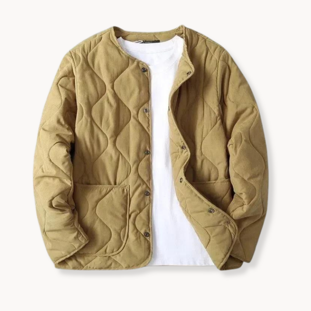 Quilted Jacket in Olive Green or Mustard – Casual Layering, Outdoor Wear