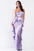 Satin Floral Maxi Dress – Sleeveless, Occasion Gown for Weddings & Events