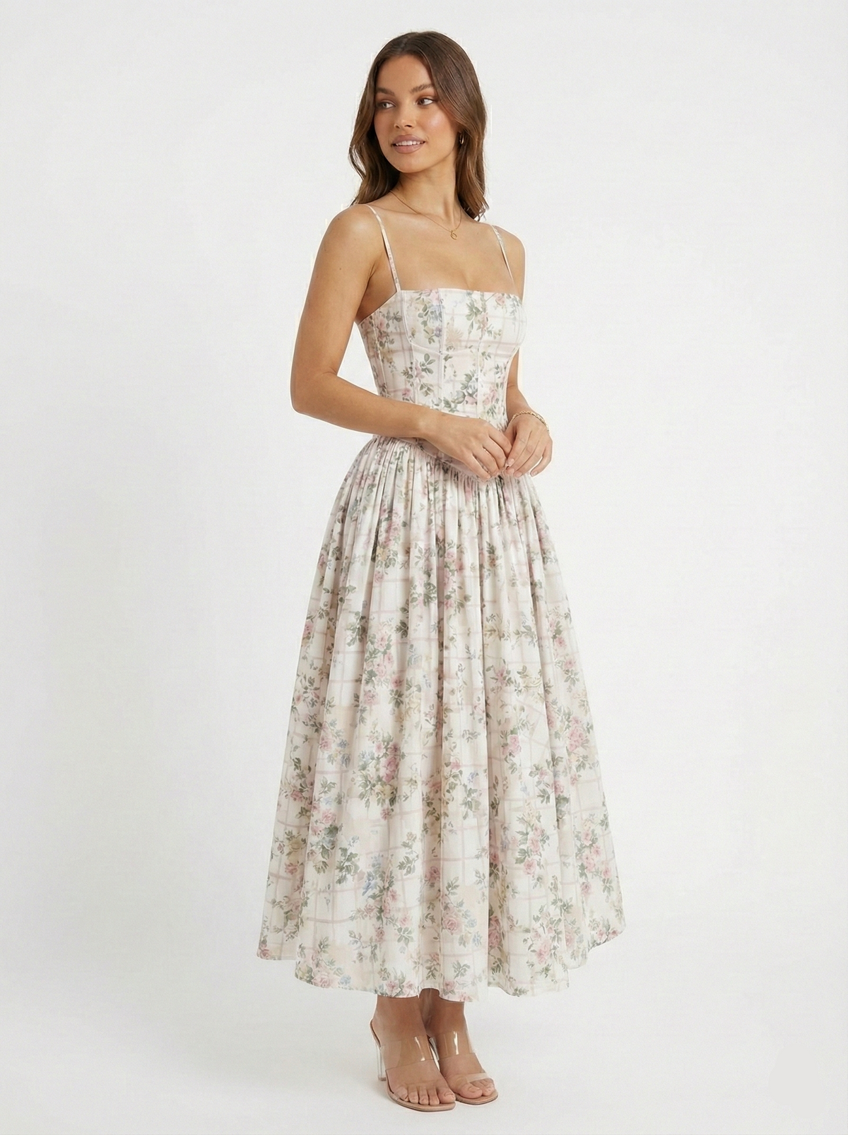 Floral Midi Dress – Occasion Gown for Weddings & Events