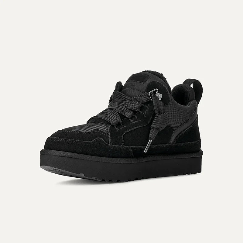 Fleece-Lined Suede-Effect Platform Winter Trainers for Women – Casual, Outdoor