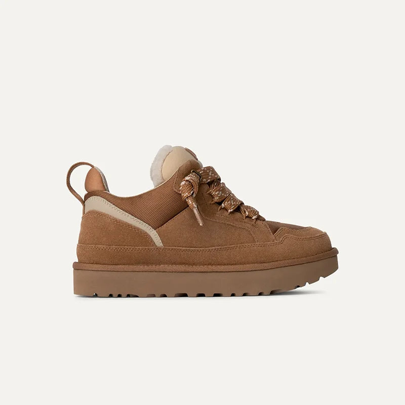 Fleece-Lined Suede-Effect Platform Winter Trainers for Women – Casual, Outdoor