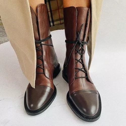 Elegant Lace-Up Ankle Boots in Black – Casual Wear, Everyday Use