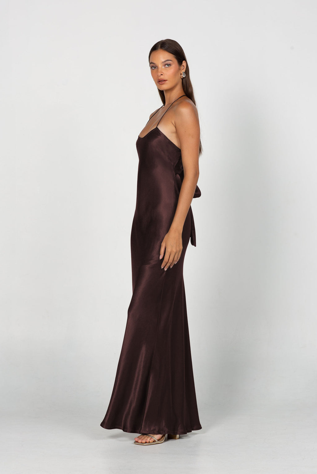 Viscose Halter Maxi Dress – Occasion Gown for Weddings & Events