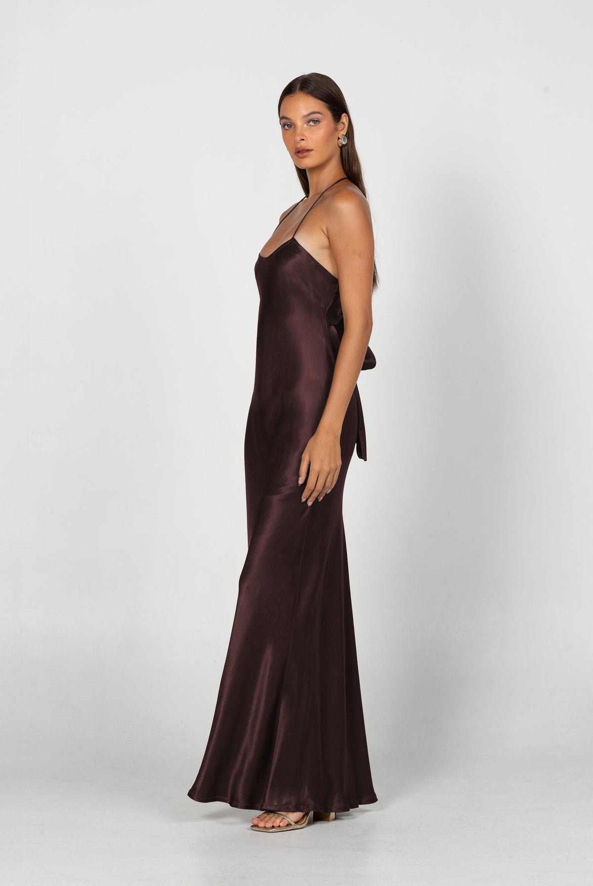 Viscose Halter Maxi Dress – Occasion Gown for Weddings & Events