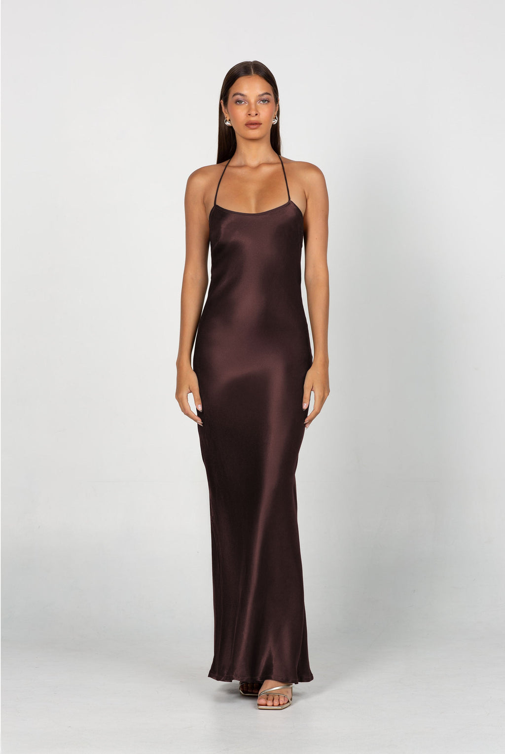Viscose Halter Maxi Dress – Occasion Gown for Weddings & Events