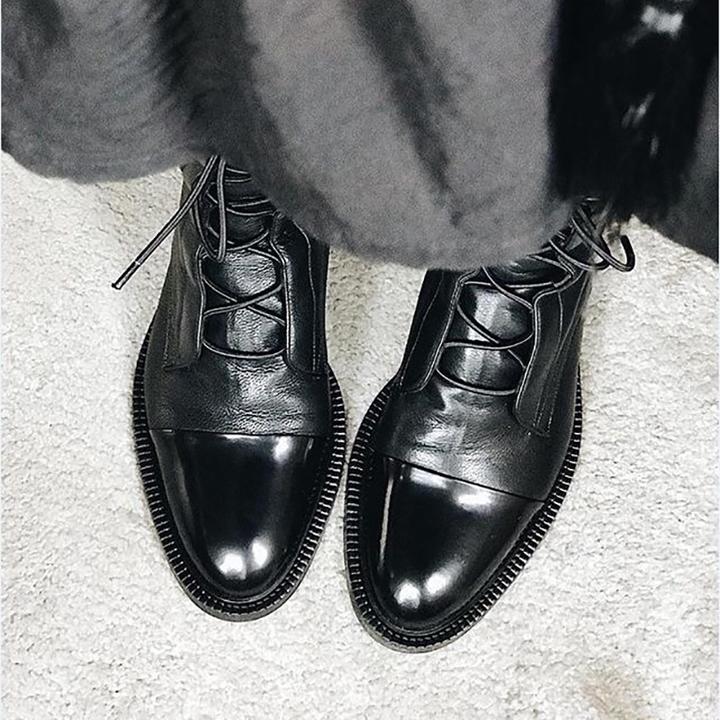Elegant Lace-Up Ankle Boots in Black – Casual Wear, Everyday Use