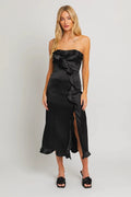Satin Midi Dress – Sleeveless, Occasion Gown for Weddings & Events
