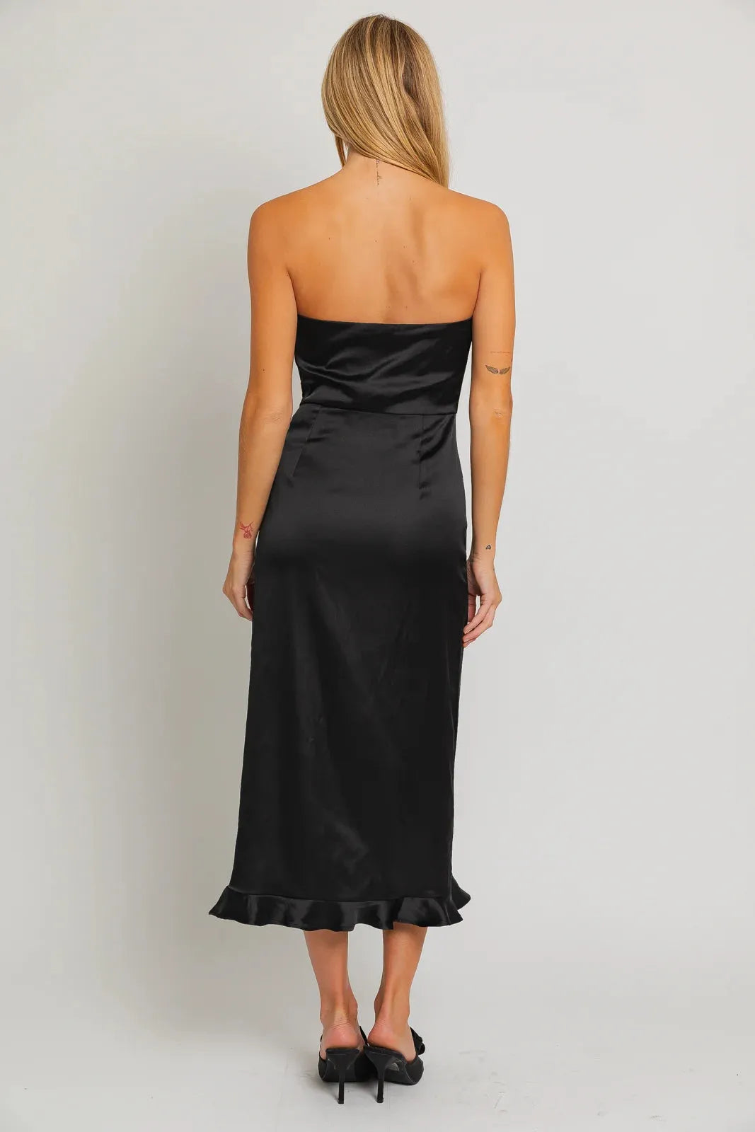 Satin Midi Dress – Sleeveless, Occasion Gown for Weddings & Events