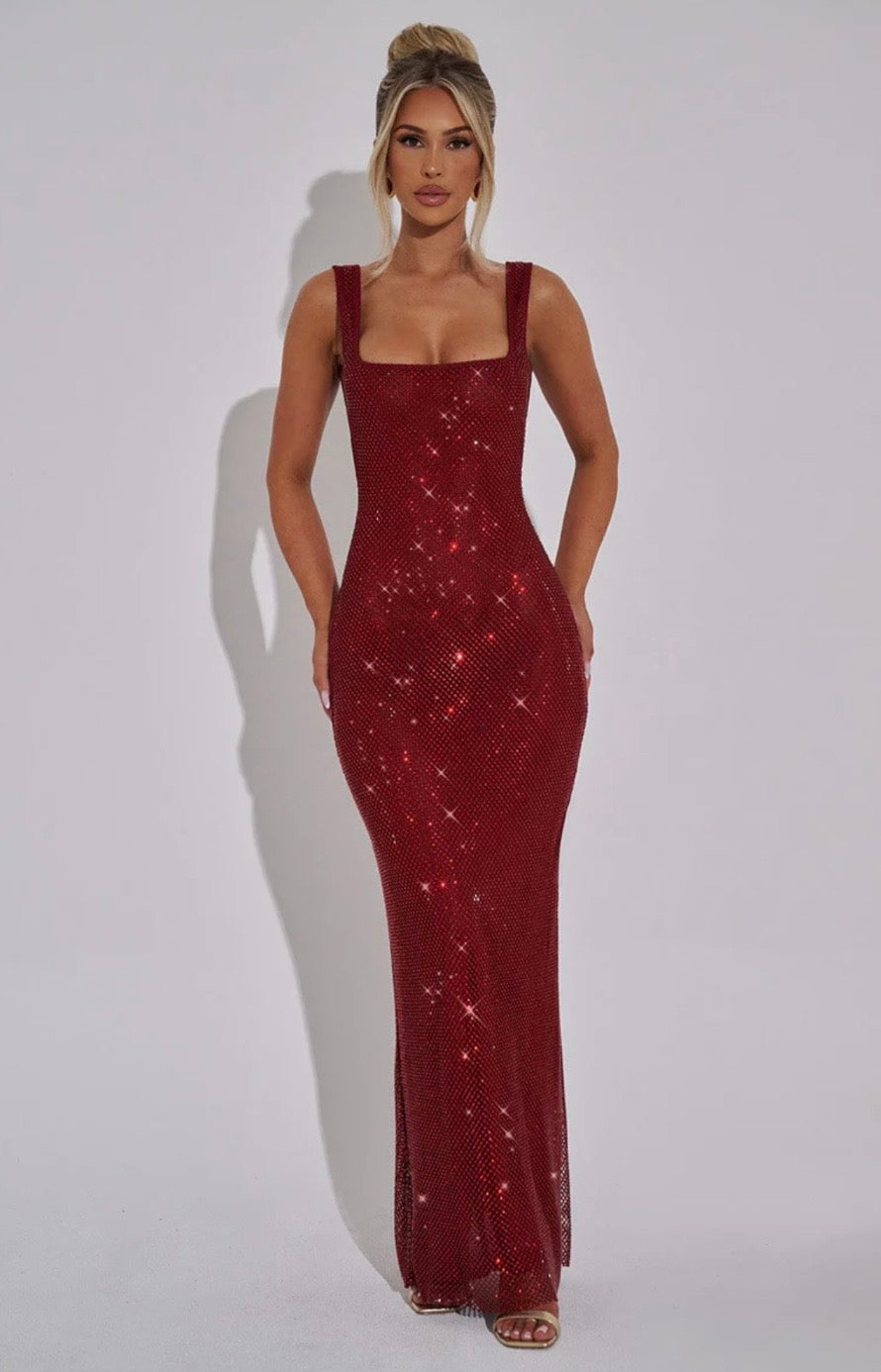 Square-Neck Maxi Dress – Square Neck, Occasion Gown for Weddings & Events