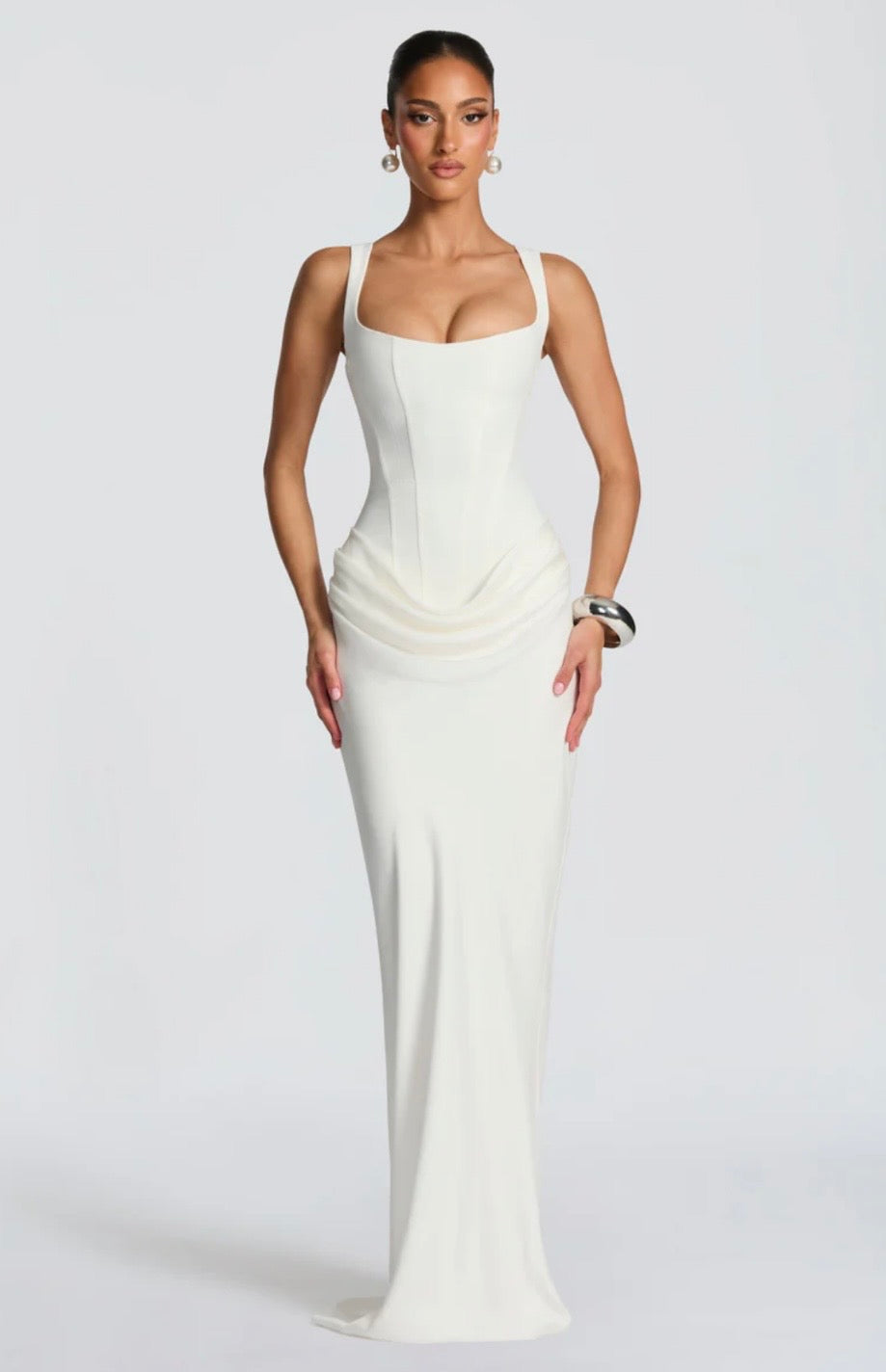 Square-Neck Maxi Dress – Square Neck, Occasion Gown for Weddings & Events