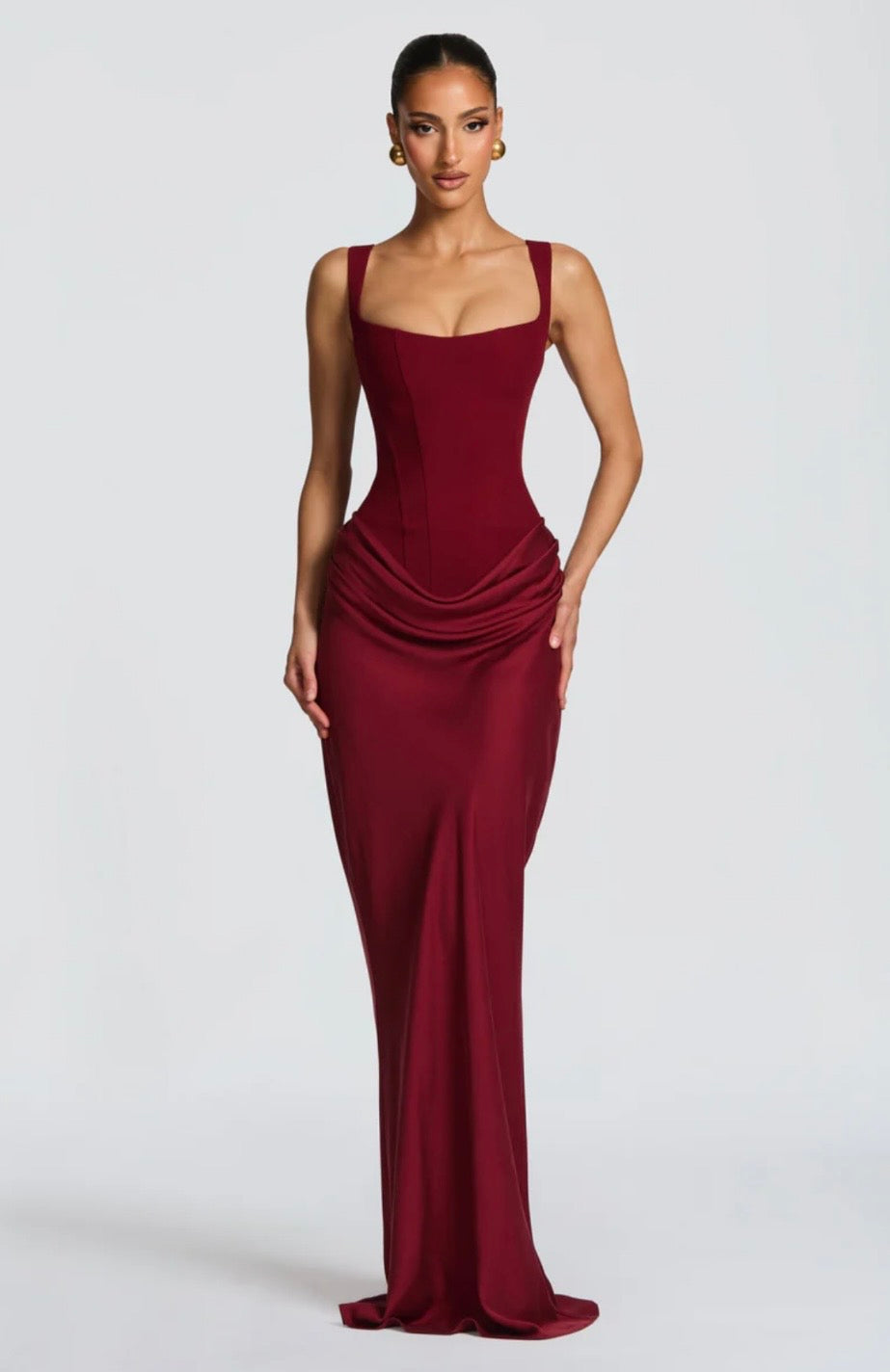 Square-Neck Maxi Dress – Square Neck, Occasion Gown for Weddings & Events