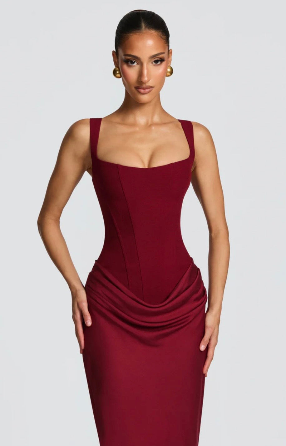 Square-Neck Maxi Dress – Square Neck, Occasion Gown for Weddings & Events