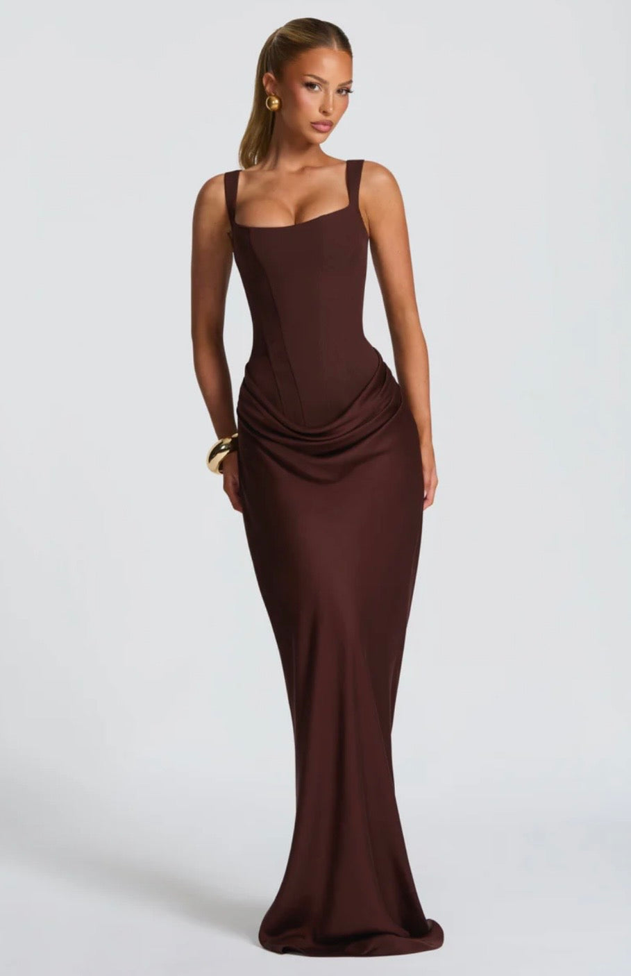 Square-Neck Maxi Dress – Square Neck, Occasion Gown for Weddings & Events