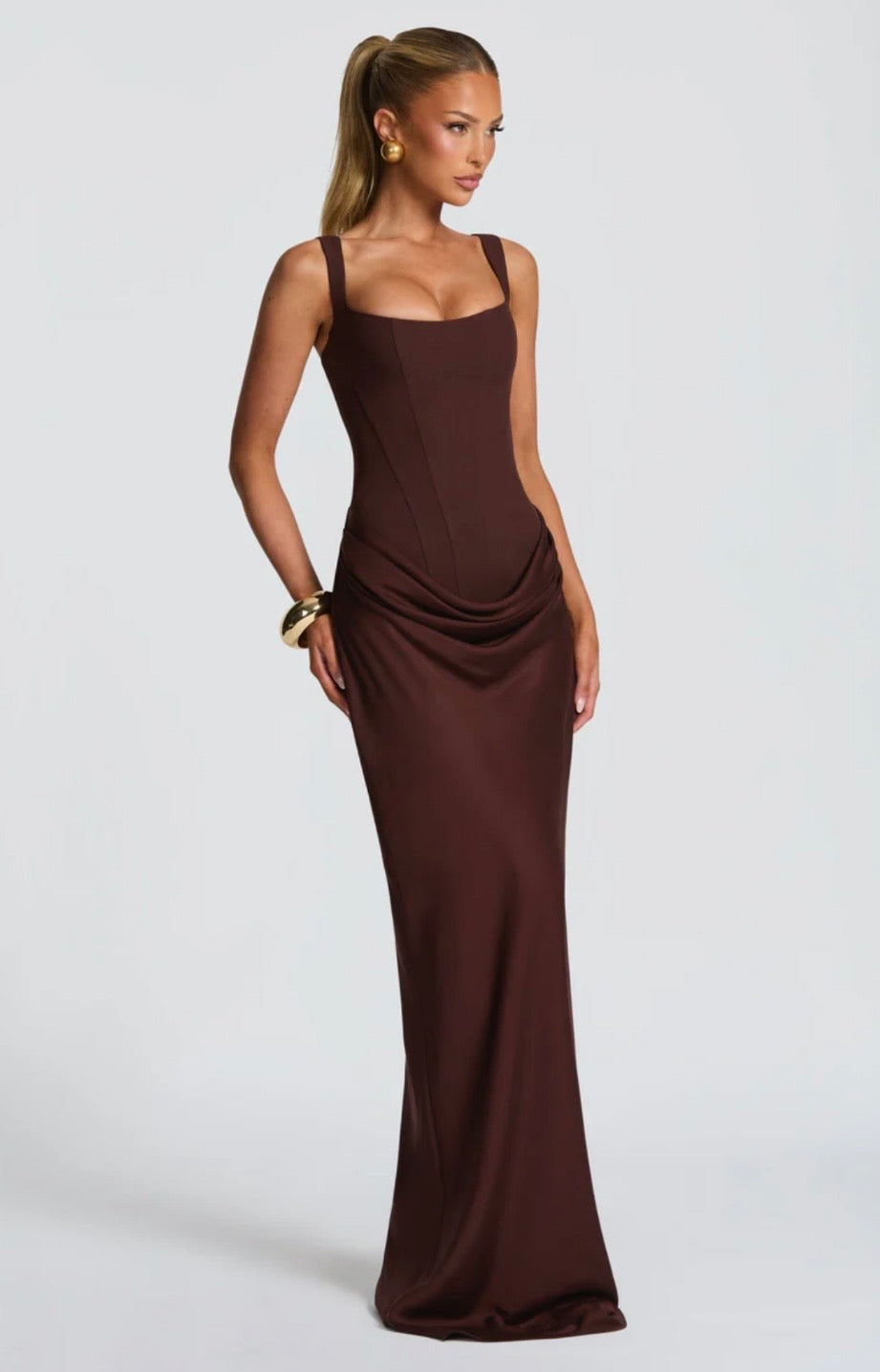 Square-Neck Maxi Dress – Square Neck, Occasion Gown for Weddings & Events