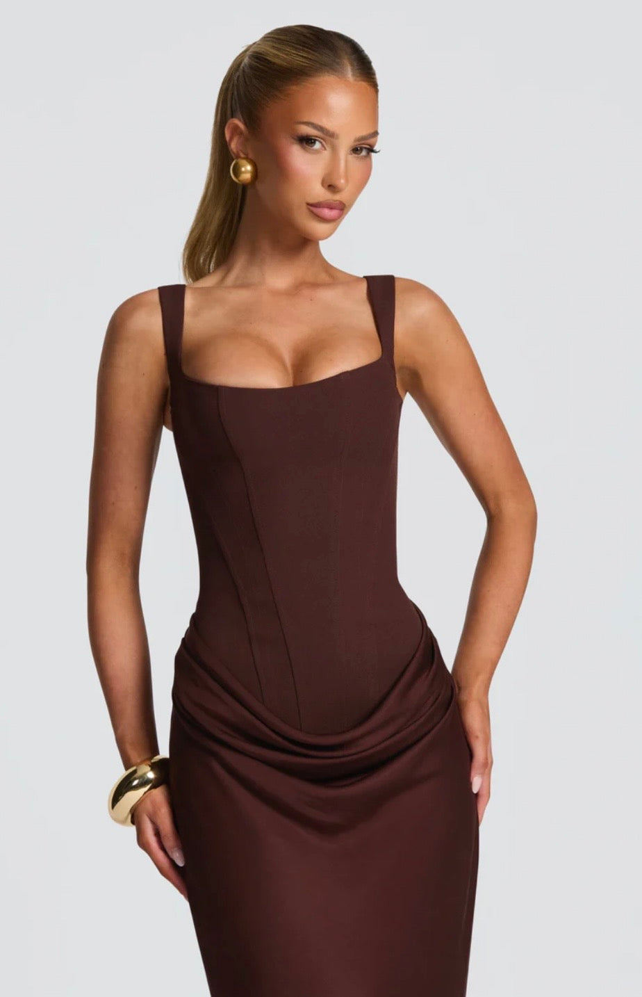 Square-Neck Maxi Dress – Square Neck, Occasion Gown for Weddings & Events