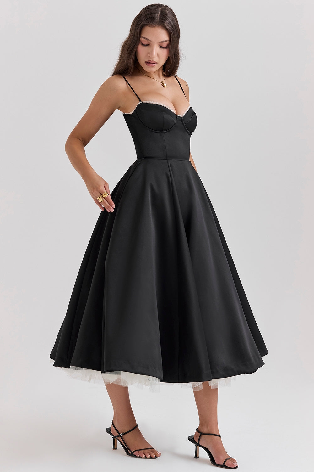 Soft Pink Satin Corset Midi Dress Women UK – Formal Occasion, Wedding Guest