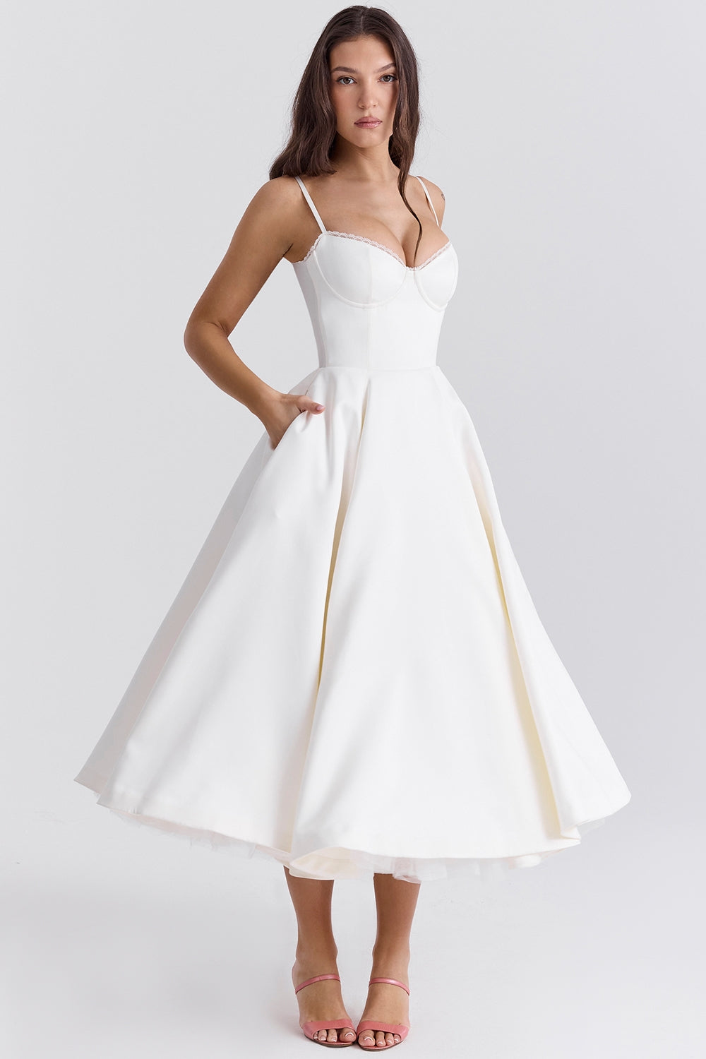Satin Midi Dress – Occasion Gown for Weddings & Events