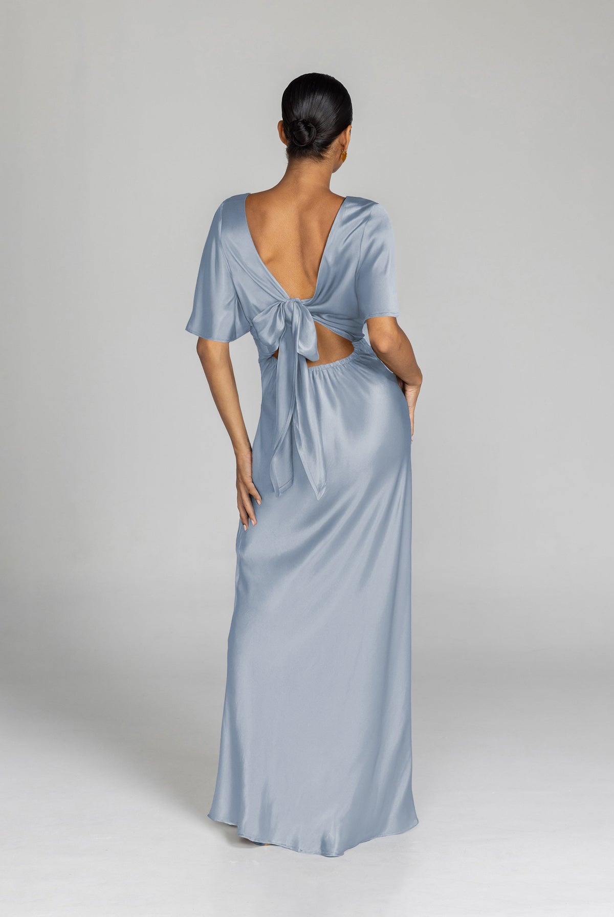 Viscose Midi Dress – Satin, Occasion Gown for Weddings & Events