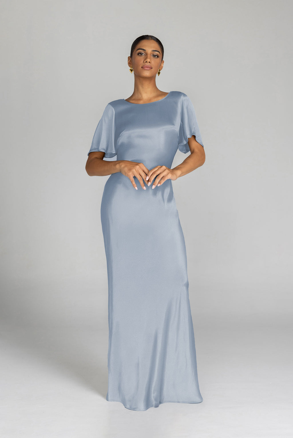 Viscose Midi Dress – Satin, Occasion Gown for Weddings & Events