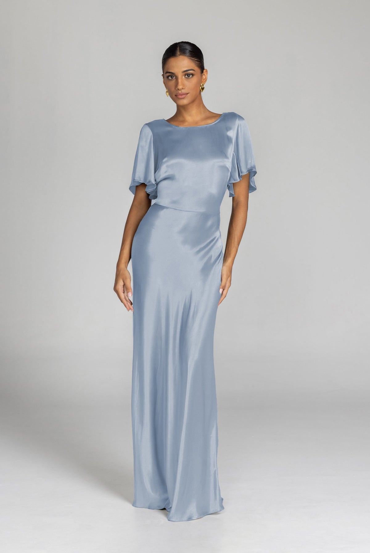 Viscose Midi Dress – Satin, Occasion Gown for Weddings & Events